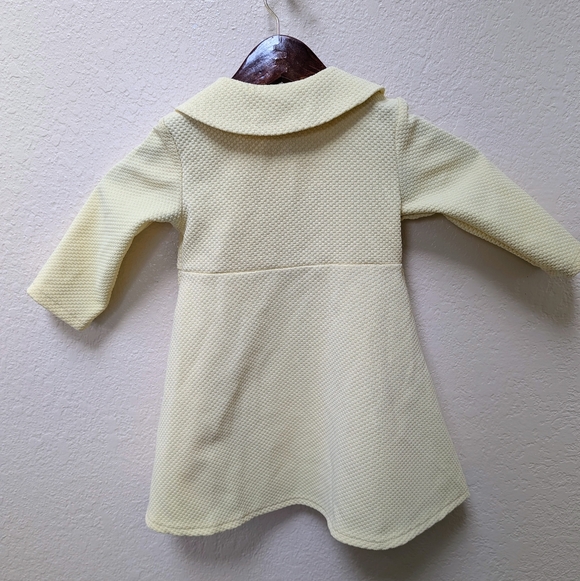 Blueberi Boulevard Easter Pastel Butter Yellow Bow Flower Button Coat. Size 24mo - Picture 5 of 5